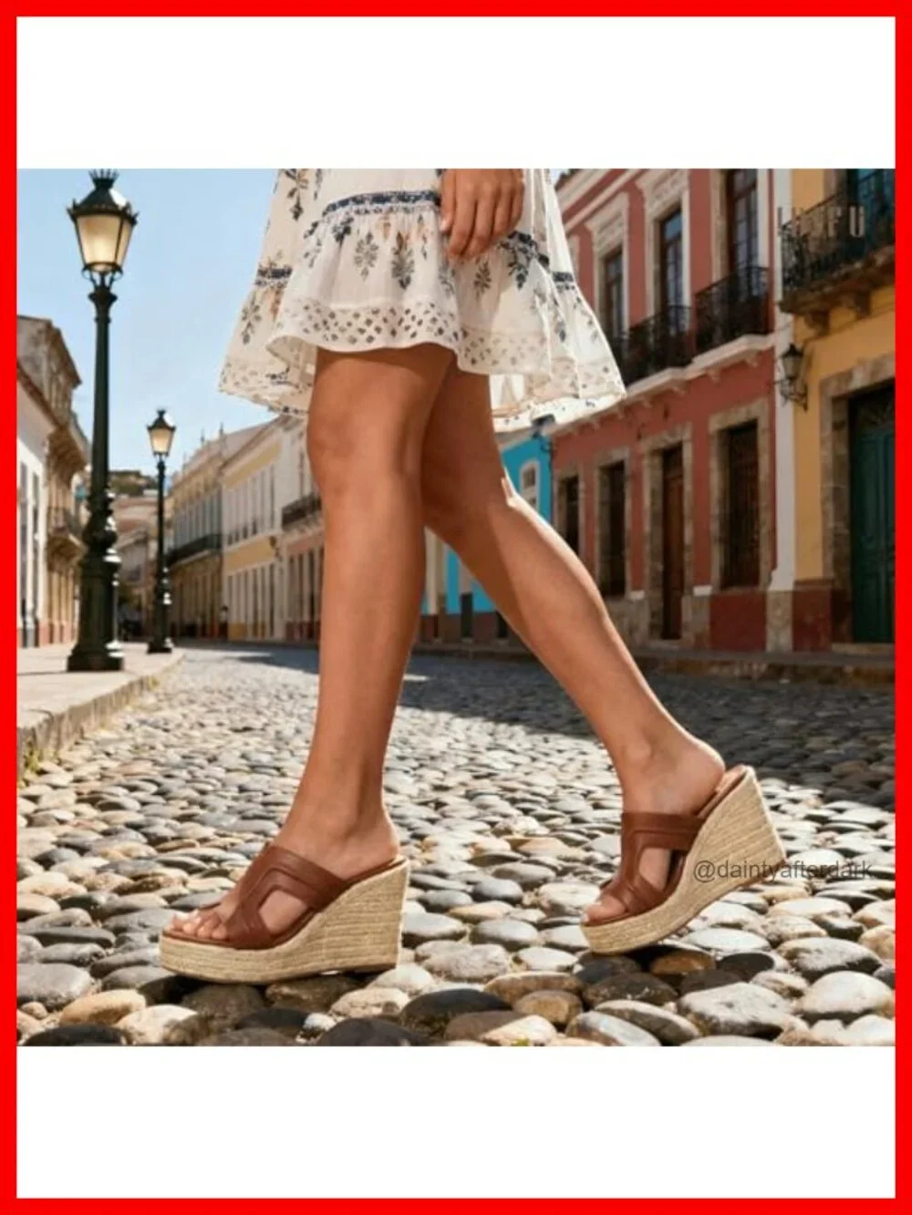 IDIFU Women's Platform Wedge Sandals Espadrille Slides Open Toe H-Strap Summer